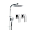 Cefito 10″ Square Rain Shower Head Set with Handheld – Twin Tap Chrome