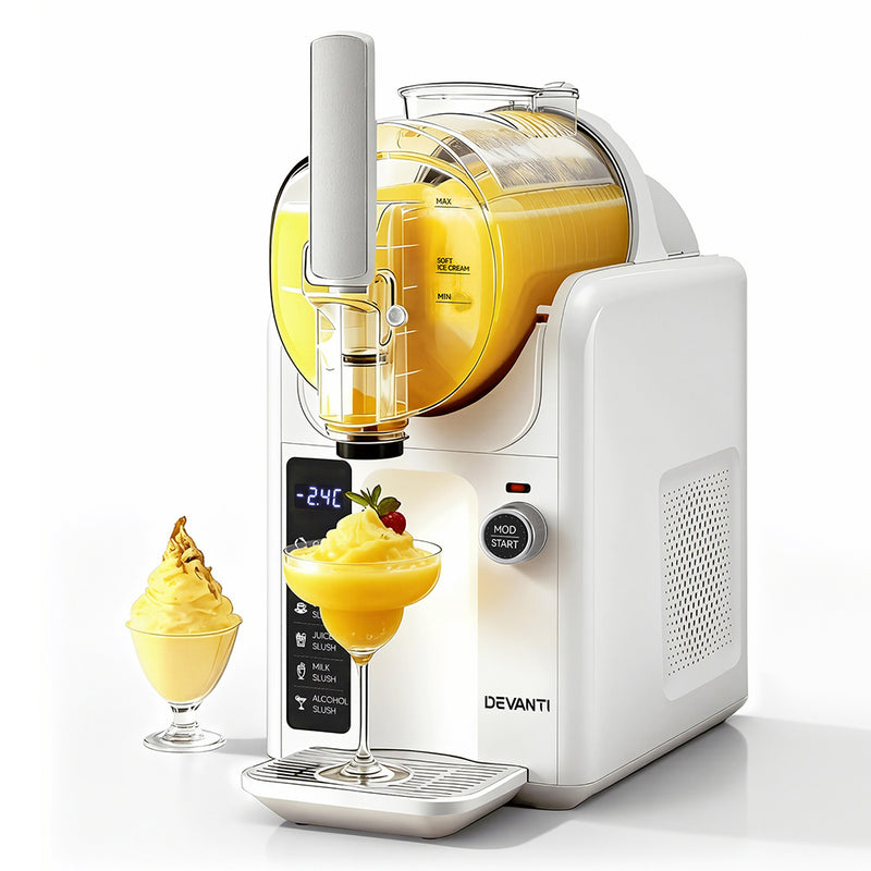 Devanti 5-in-1 2L Slushie & Ice Cream Maker (White)