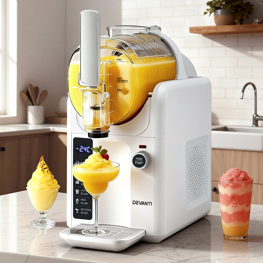 Devanti 5-in-1 2L Slushie & Ice Cream Maker (White)