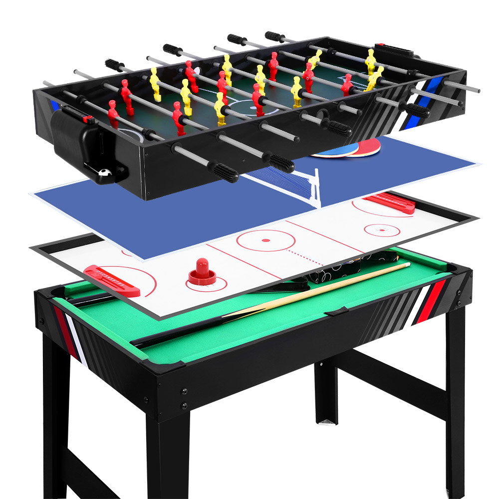 4-in-1 Games Table – Foosball, Pool, Table Tennis & Air Hockey