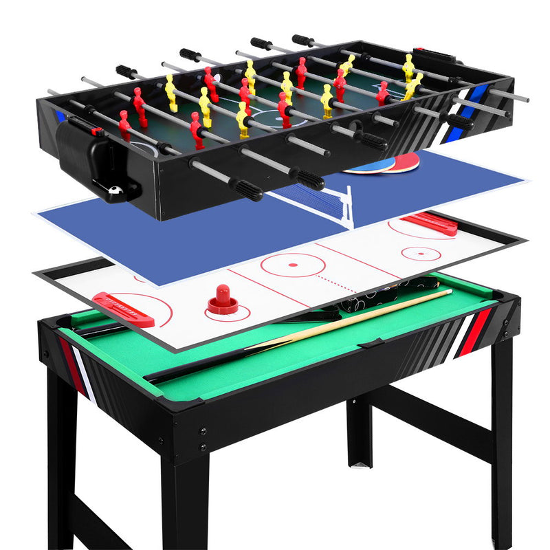 4-in-1 Games Table – Foosball, Pool, Table Tennis & Air Hockey