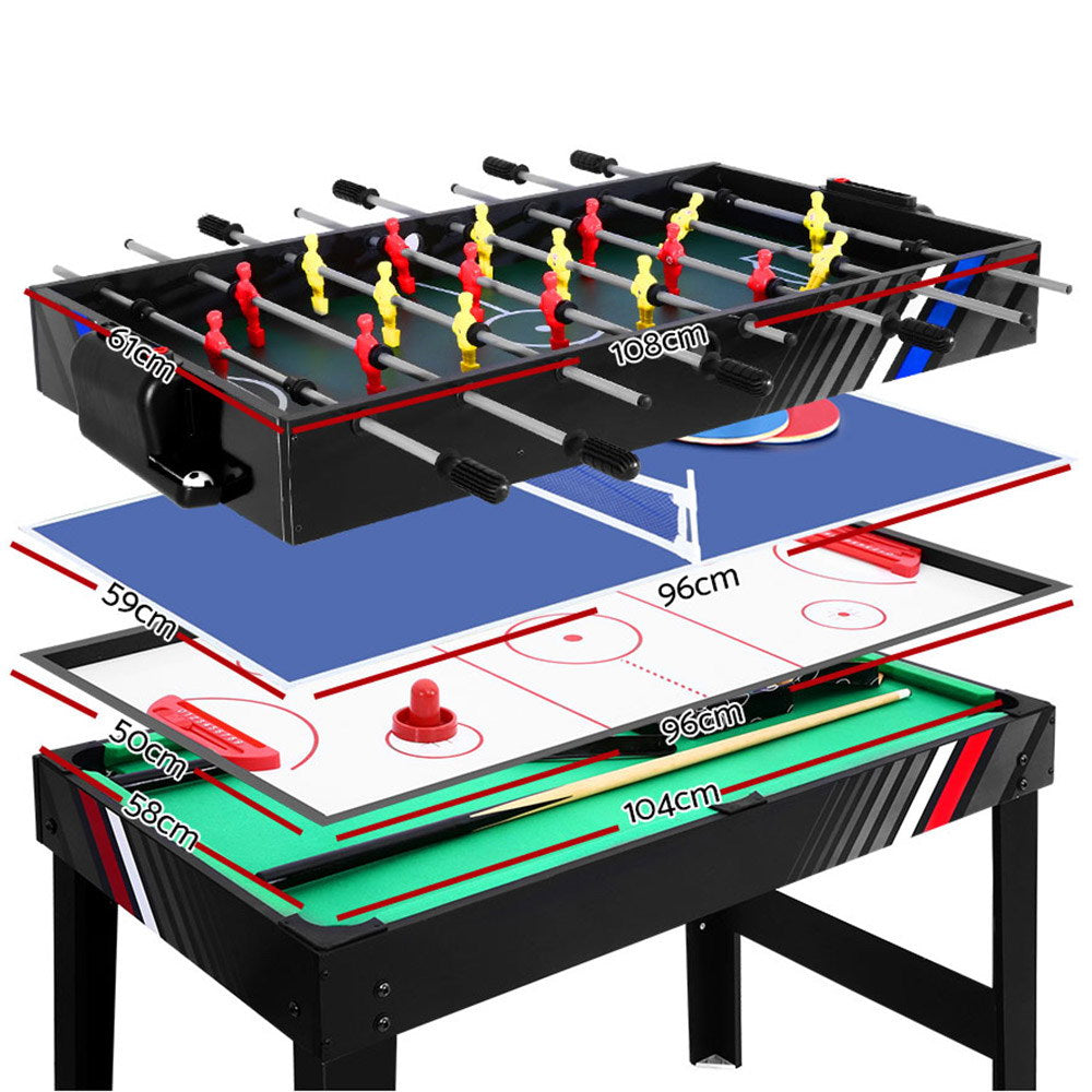 4-in-1 Games Table – Foosball, Pool, Table Tennis & Air Hockey