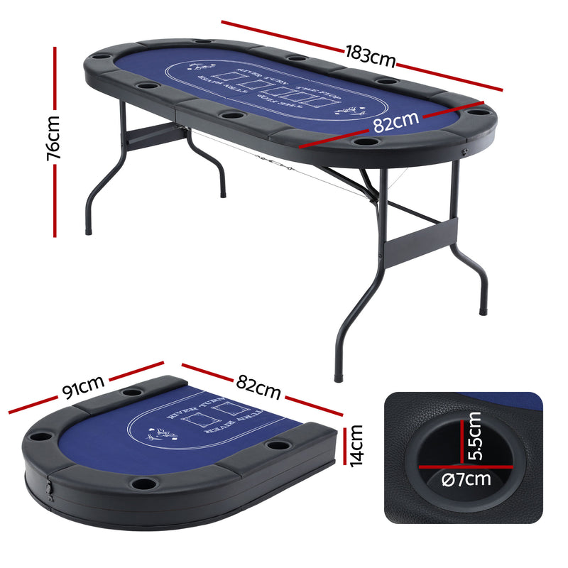 183cm Folding Poker Table Top – 8 Player