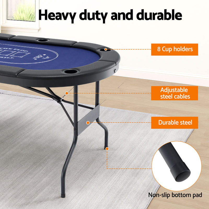 183cm Folding Poker Table Top – 8 Player