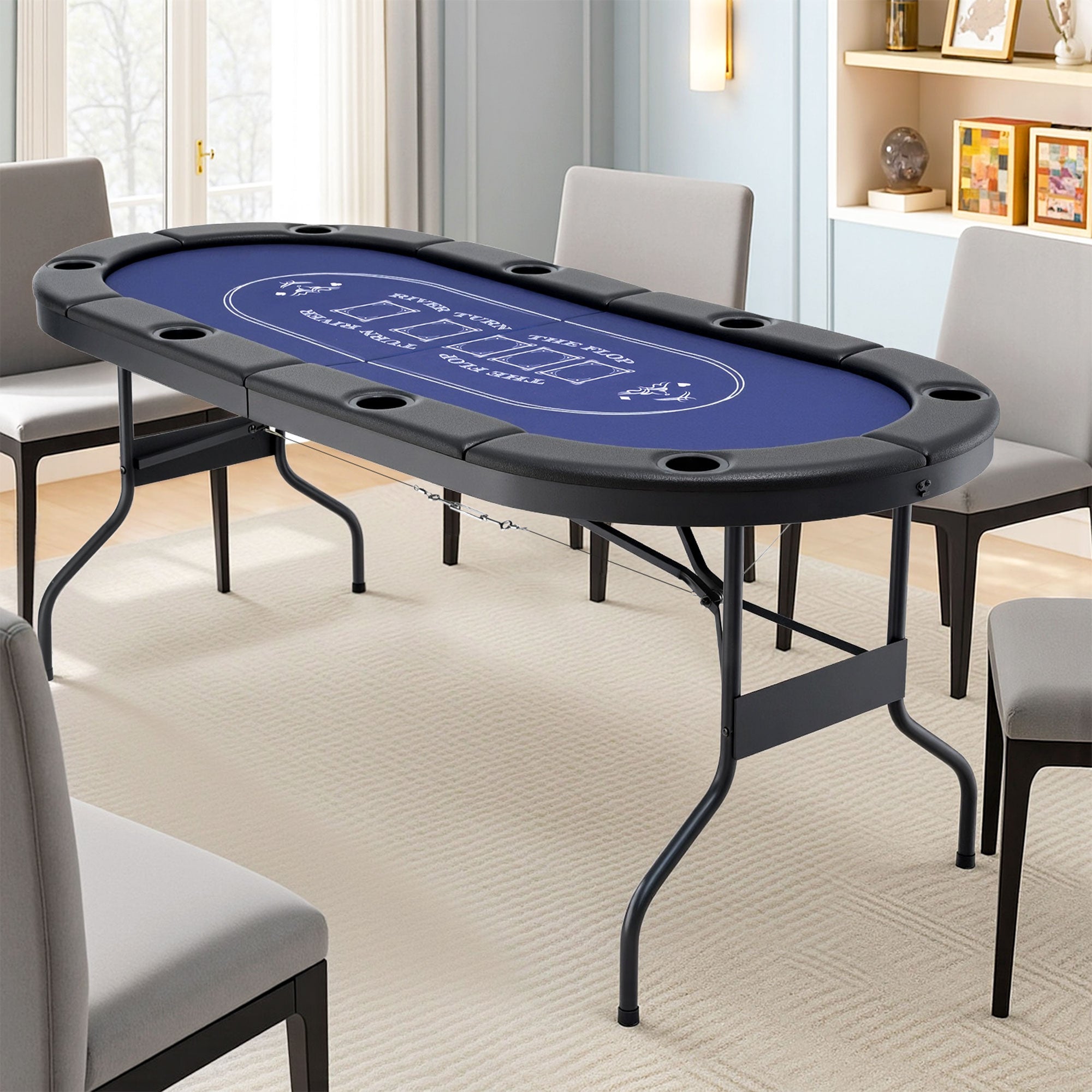 183cm Folding Poker Table Top – 8 Player