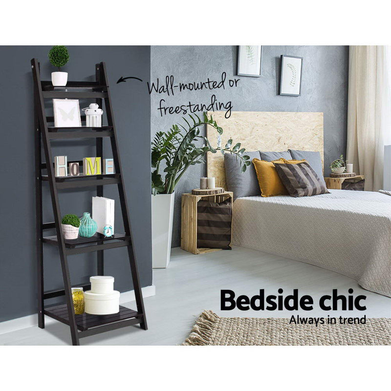 Bookshelf Corner Shelf 5 Tiers - ZANE Coffee