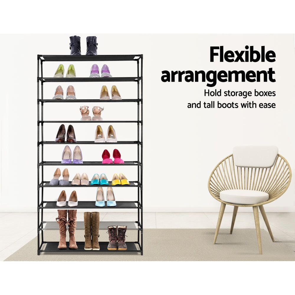 Artiss Shoe Rack 50 Pairs 10-Tier Black