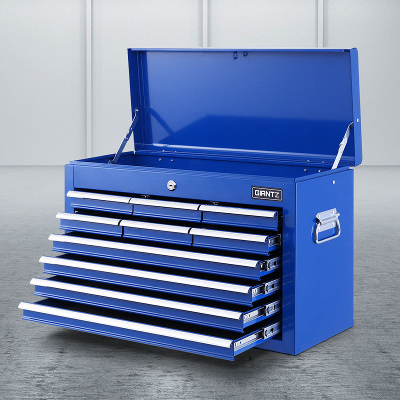 10-Drawer Tool Chest Cabinet – Blue Garage Storage Organiser