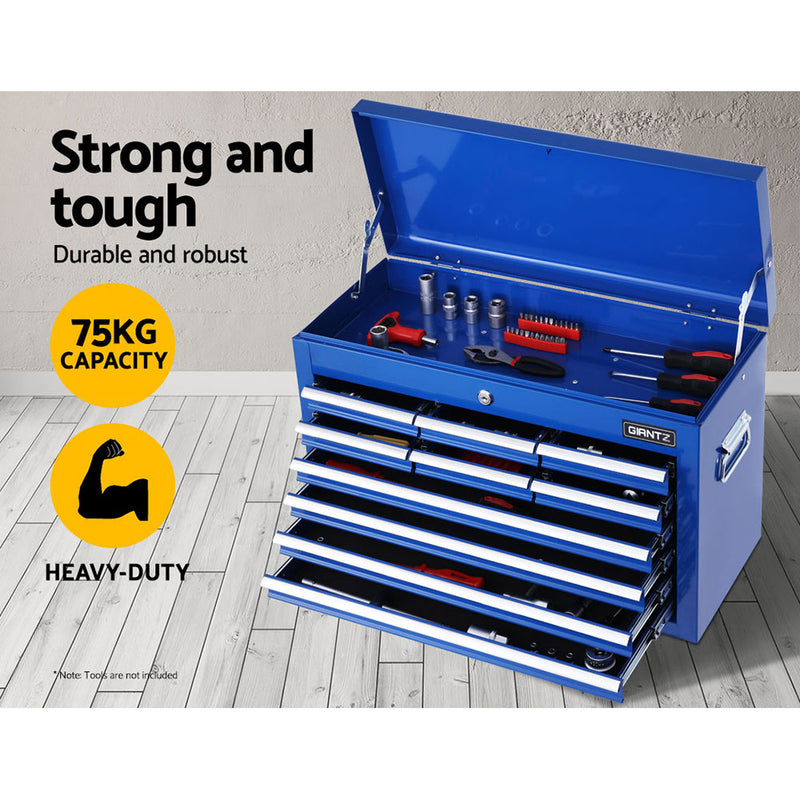 10-Drawer Tool Chest Cabinet – Blue Garage Storage Organiser