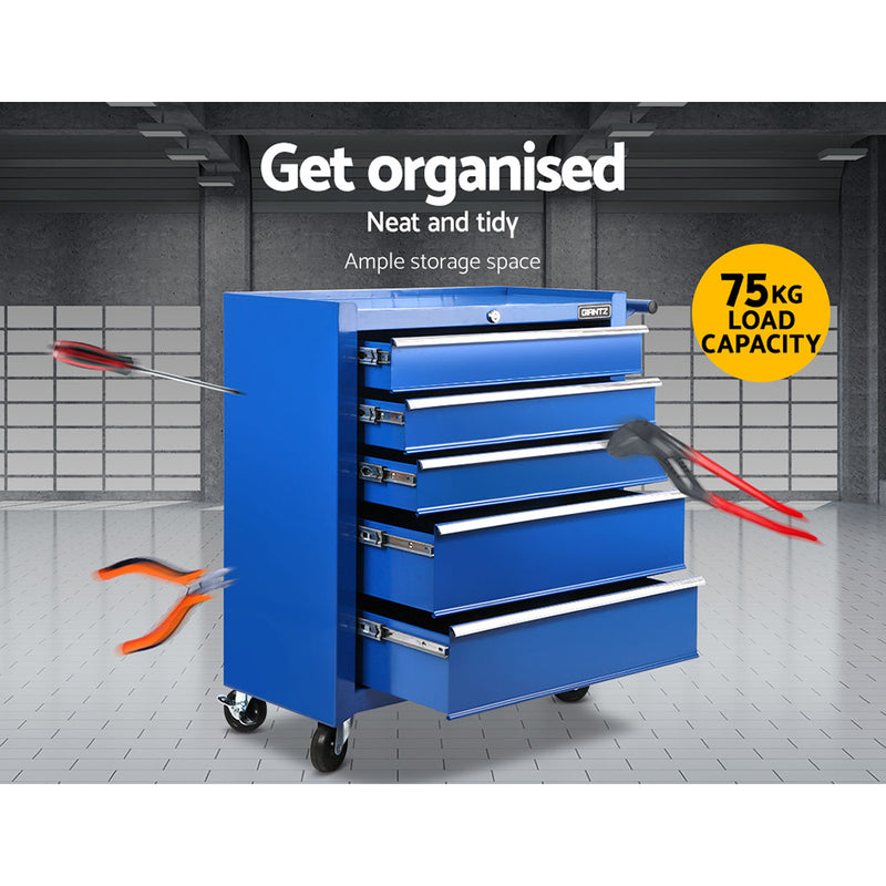 5-Drawer Tool Chest Trolley Cabinet – Blue