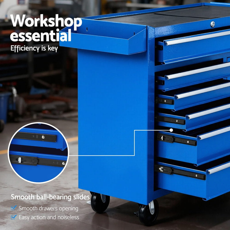 6-Drawer Tool Chest Trolley Cabinet – Mobile Garage Toolbox Organiser