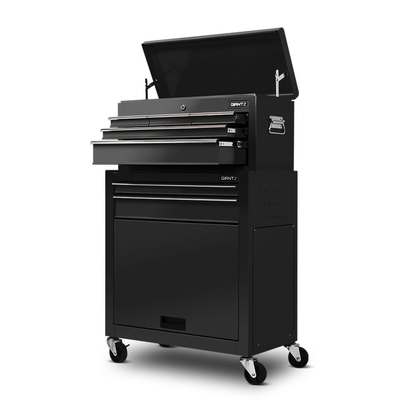 7-Drawer Tool Chest Trolley Cabinet – Black Garage Storage Toolbox