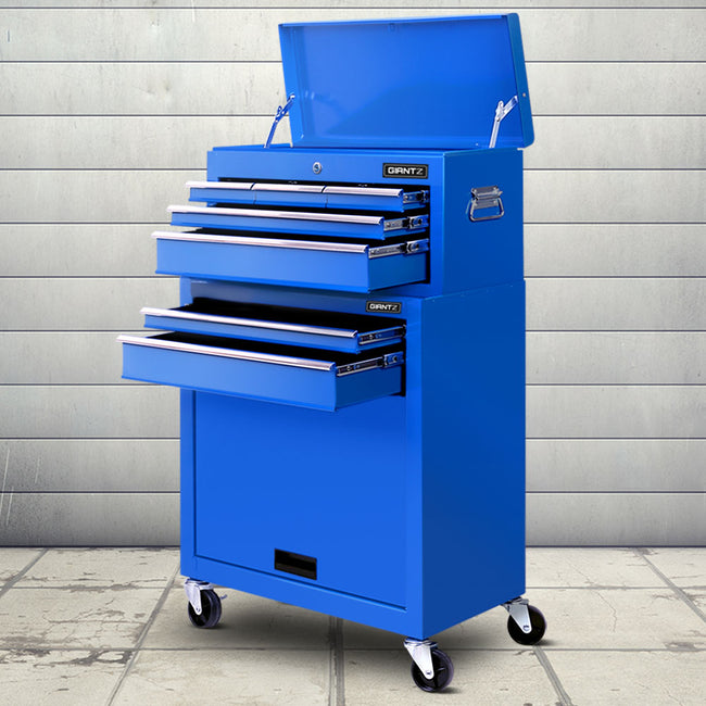 7-Drawer Tool Chest Trolley Cabinet – Blue Garage Storage Toolbox