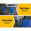 7-Drawer Tool Chest Trolley Cabinet – Blue Garage Storage Toolbox
