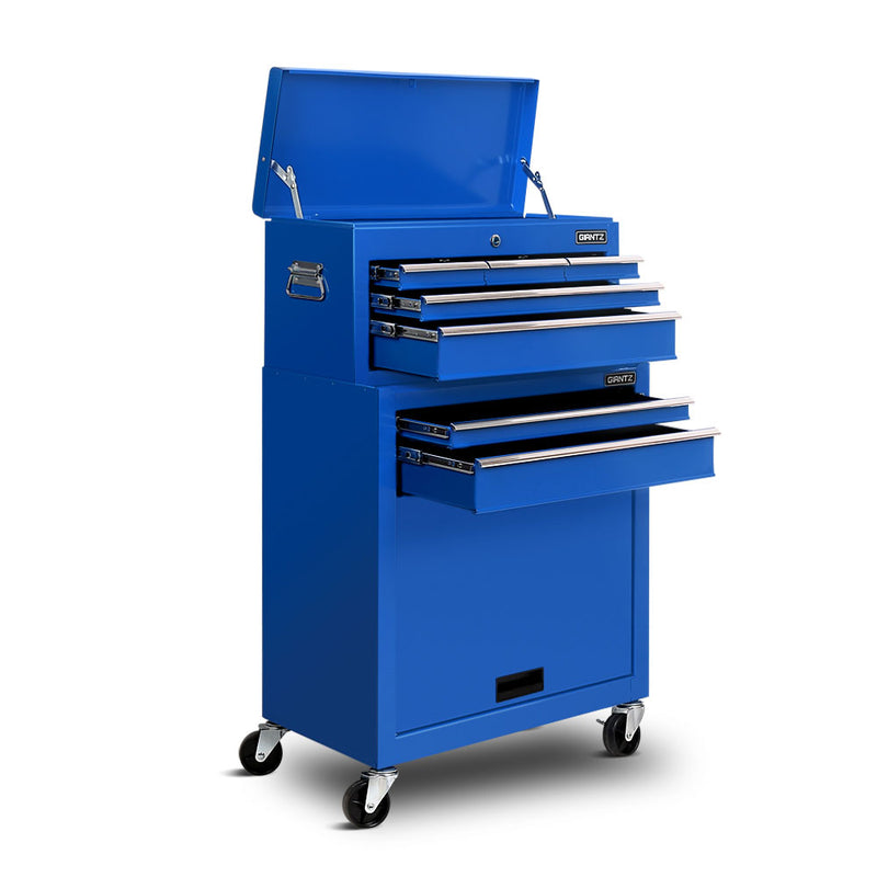 7-Drawer Tool Chest Trolley Cabinet – Blue Garage Storage Toolbox