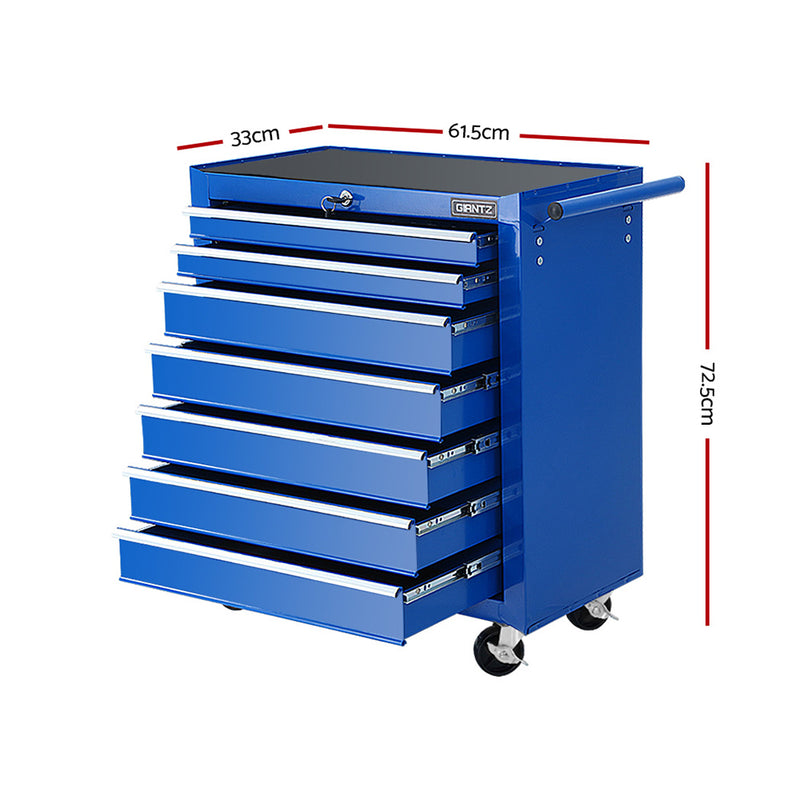 7-Drawer Tool Chest Trolley – Blue Garage Toolbox