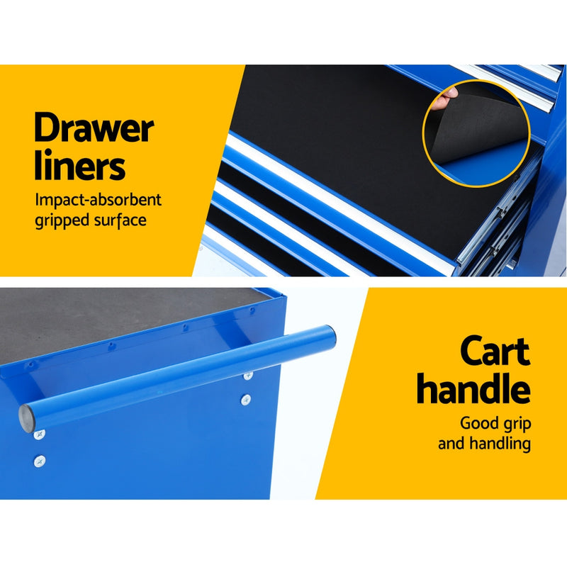 7-Drawer Tool Chest Trolley – Blue Garage Toolbox
