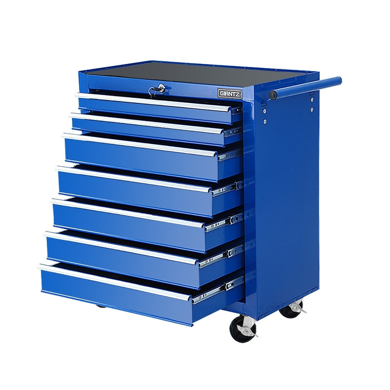 7-Drawer Tool Chest Trolley – Blue Garage Toolbox