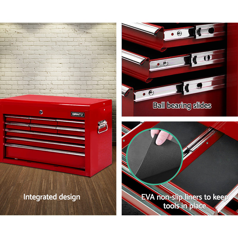 9-Drawer Tool Chest Cabinet – Red Garage Storage Organiser