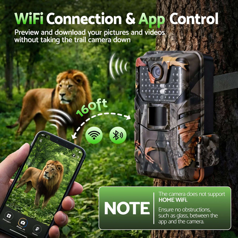 UL-TECH 4K WiFi Trail Camera 48MP – 0.2 s Trigger Camo Game Cam