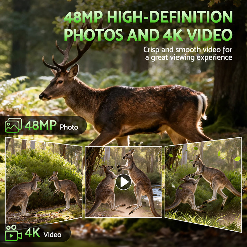 UL-TECH 4K WiFi Trail Camera 48MP – 0.2 s Trigger Camo Game Cam