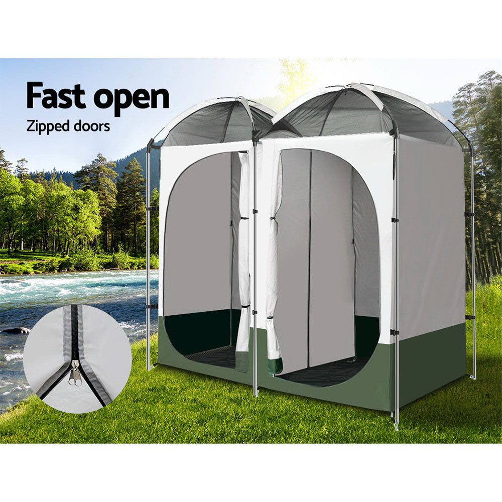 Double Camping Shower Toilet Tent