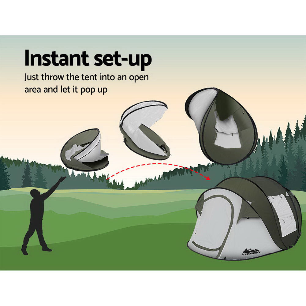 Instant Up Camping Tent – 4–5 Person Pop-up Dome