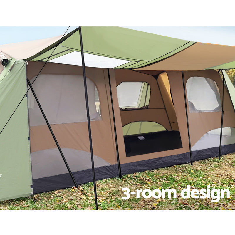Weisshorn 10-Person Instant Camping Tent – 3 Rooms
