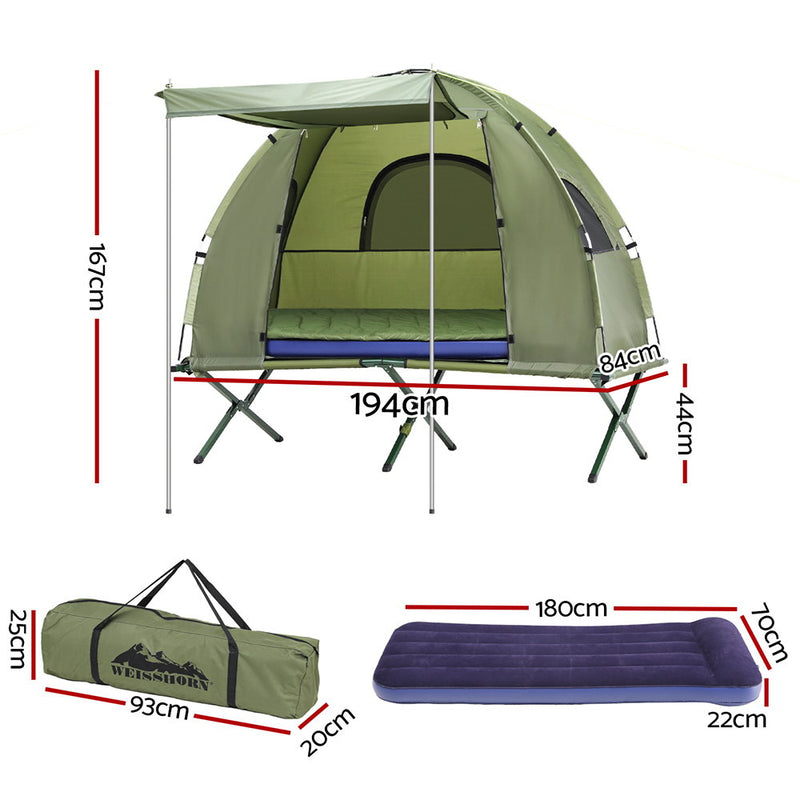 5-in-1 Camping Tent Cot – 1-Person Air Mattress & Camping Bed
