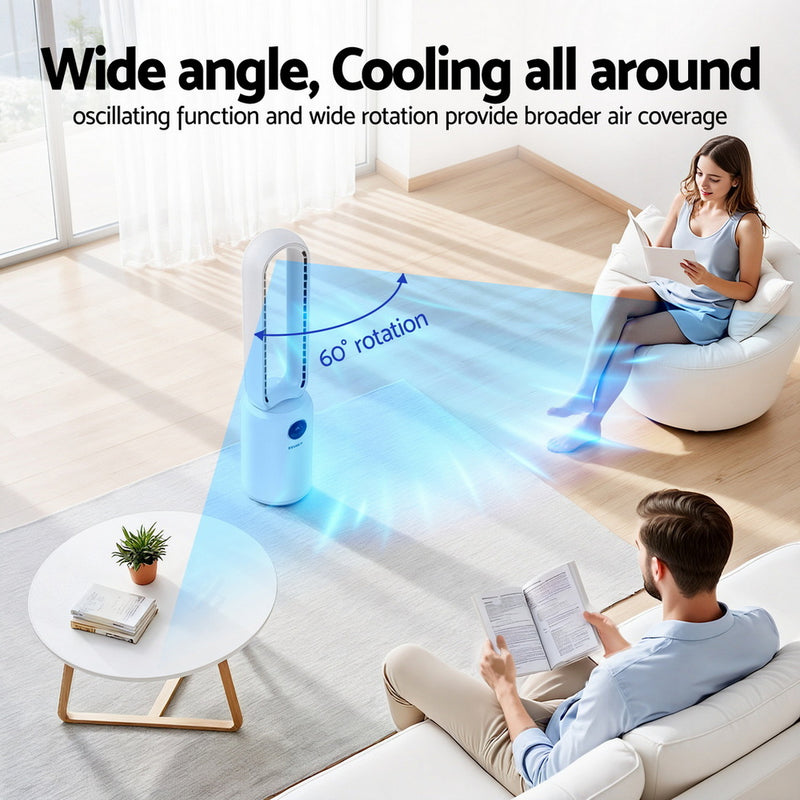 2-in-1 Bladeless Fan with Air Purifier & Remote – 88cm