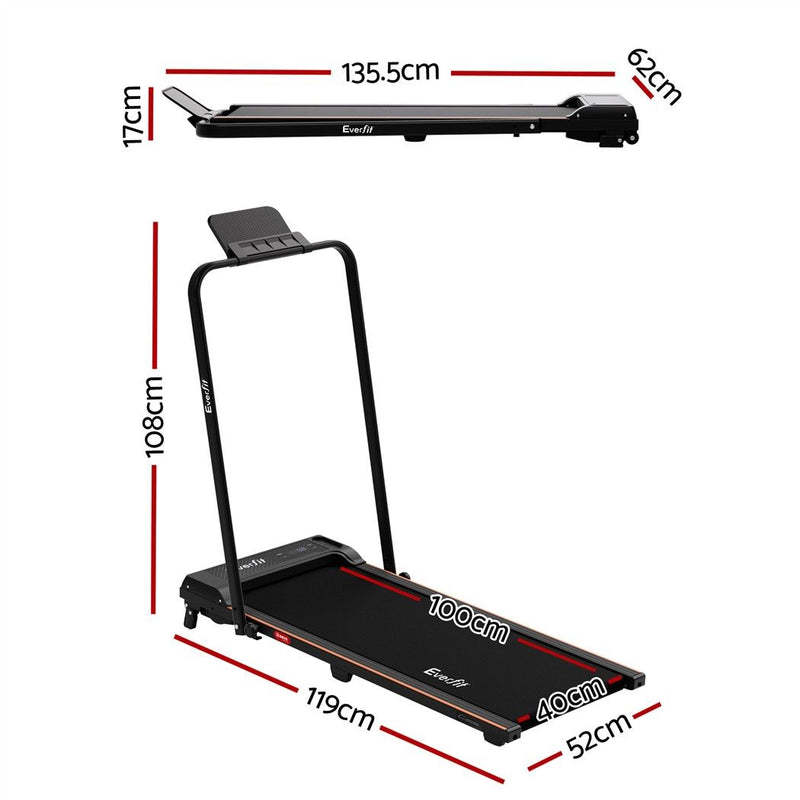 Everfit 3 in 1 Walking Pad Treadmill 12% Incline 40cm Belt Black