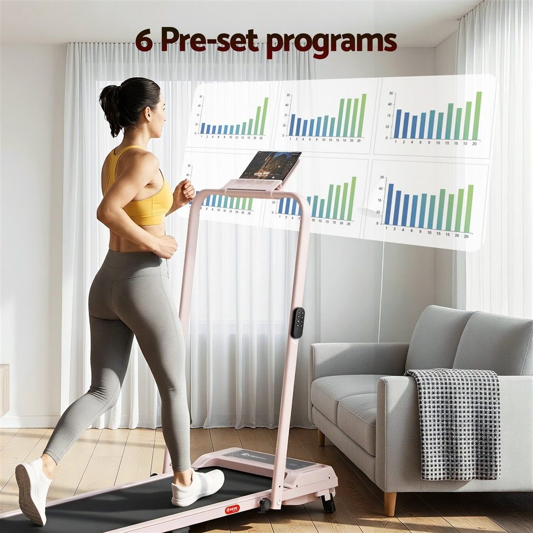 Everfit 3 in 1 Walking Pad Treadmill 12% Incline 40cm Belt Pink