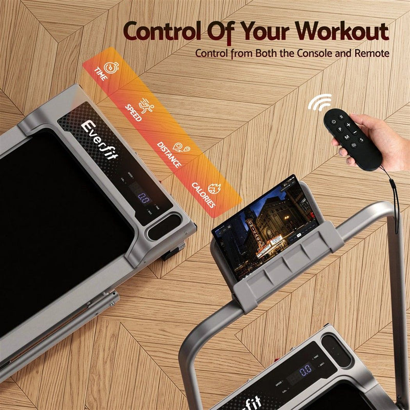 Everfit 3 in 1 Walking Pad Treadmill 12% Incline 40cm Belt Silver