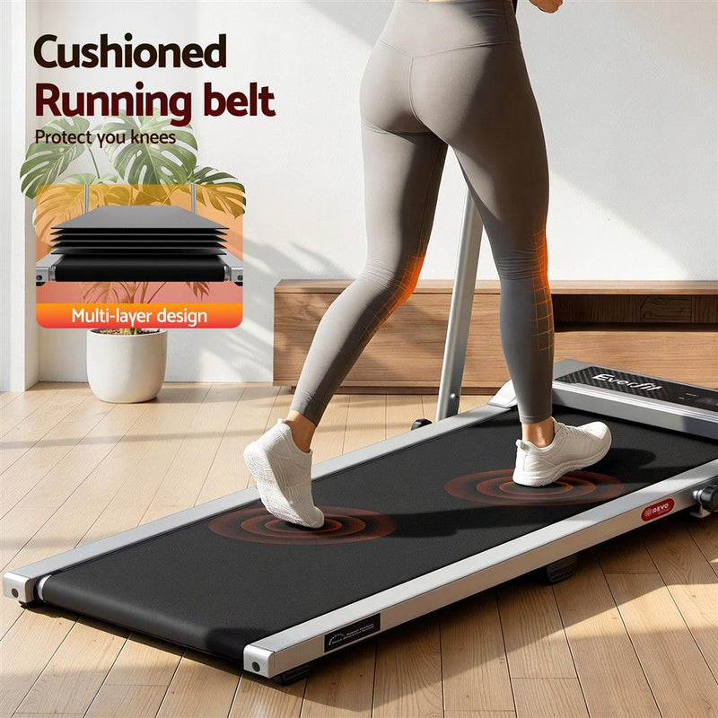 Everfit 3 in 1 Walking Pad Treadmill 12% Incline 40cm Belt Silver