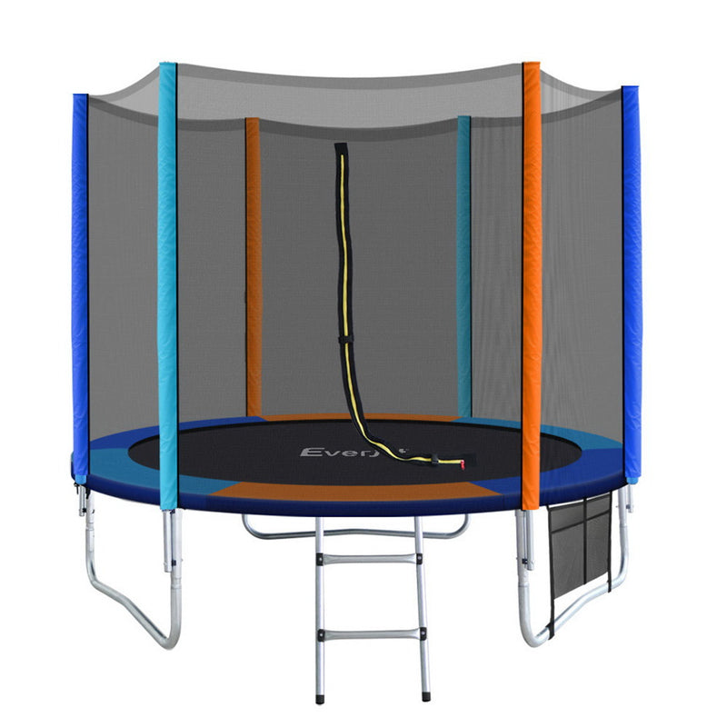 Everfit 8FT Kids Trampoline – Round with Ladder & Safety Enclosure