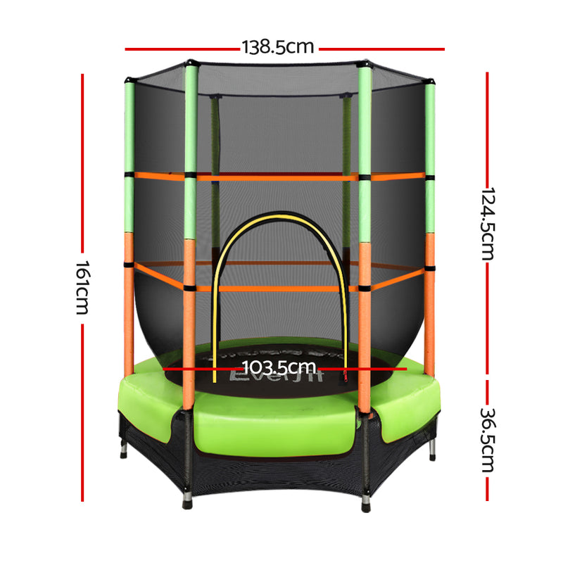 Everfit 4.5FT Kids Trampoline – Green with Safety Net