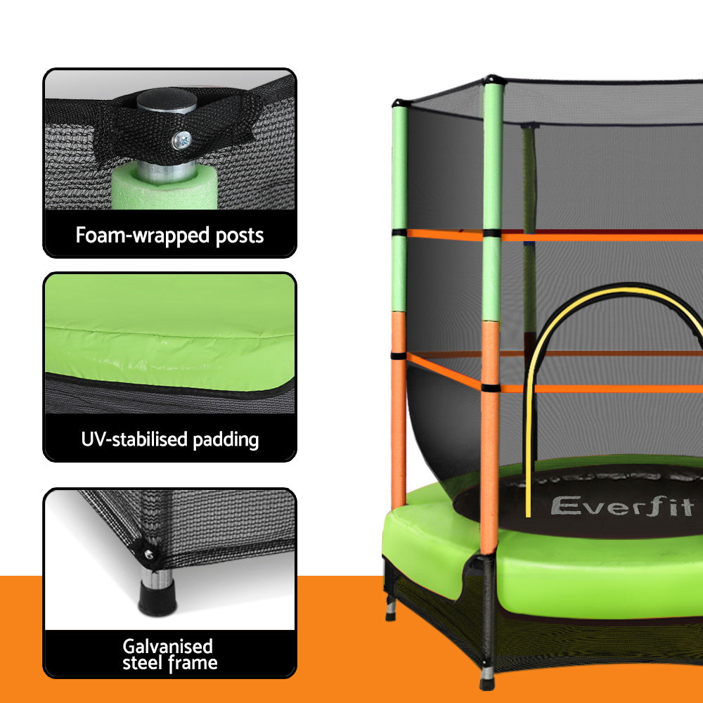 Everfit 4.5FT Kids Trampoline – Green with Safety Net