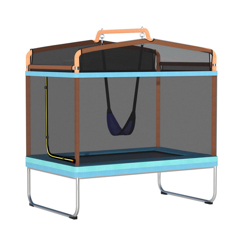 Everfit 6FT Kids Rectangle Trampoline – Orange with Swing & Safety Net