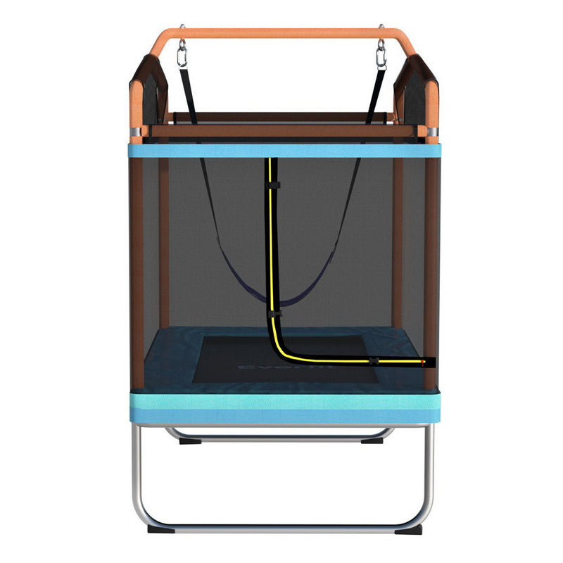 Everfit 6FT Kids Rectangle Trampoline – Orange with Swing & Safety Net