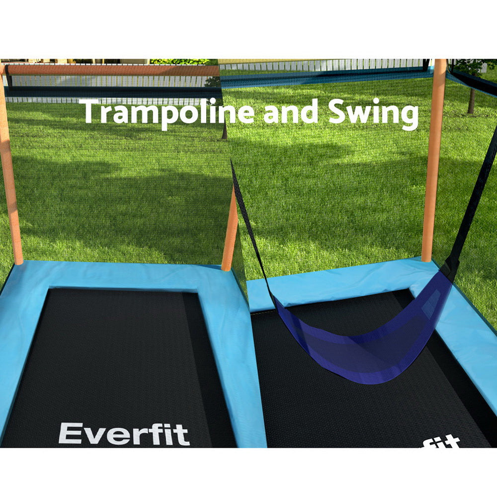 Everfit 6FT Kids Rectangle Trampoline – Orange with Swing & Safety Net