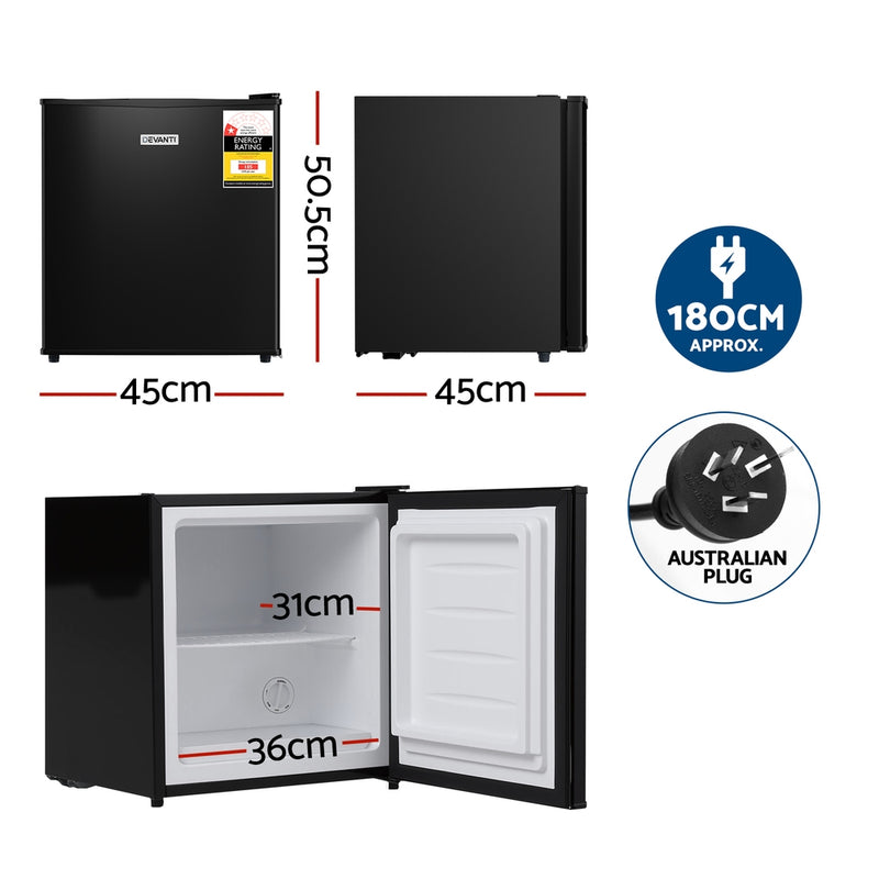 Devanti 31L Small Upright Freezer – Vertical, Black