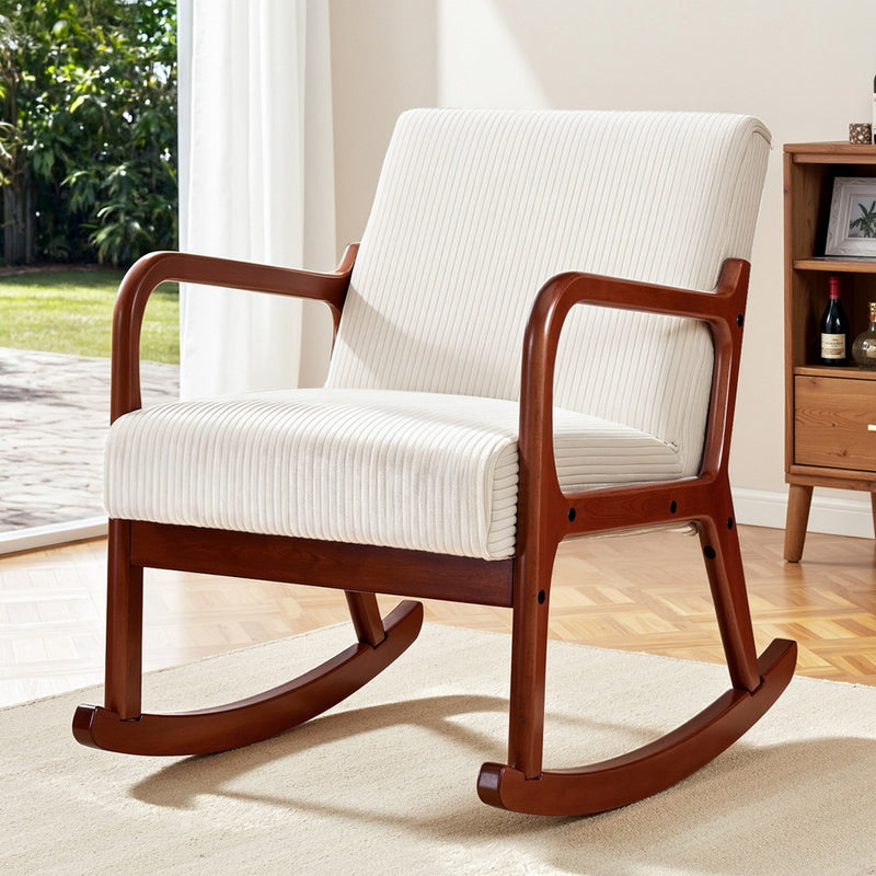 Artiss Rocking Nursing Chair – Corduroy Beige