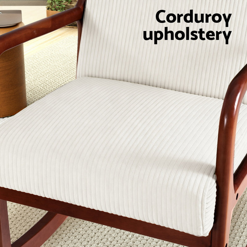 Artiss Rocking Nursing Chair – Corduroy Beige