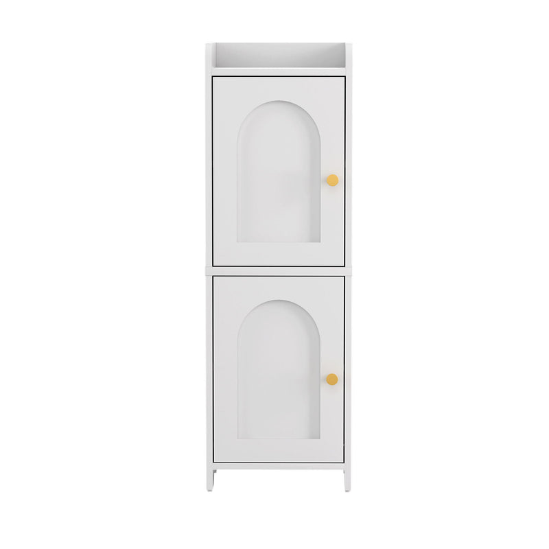 Artiss 2-Tier Slim Bathroom Storage Cabinet White