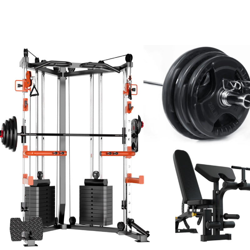 SmartFit C1 Max Multi-Functional Cable Crossover Station + Bench & 100 kg Weights