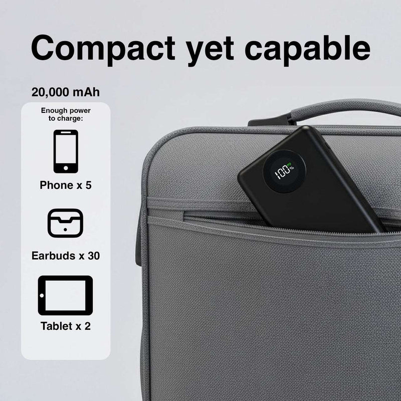 20000mAh Power bank Battery Display Black