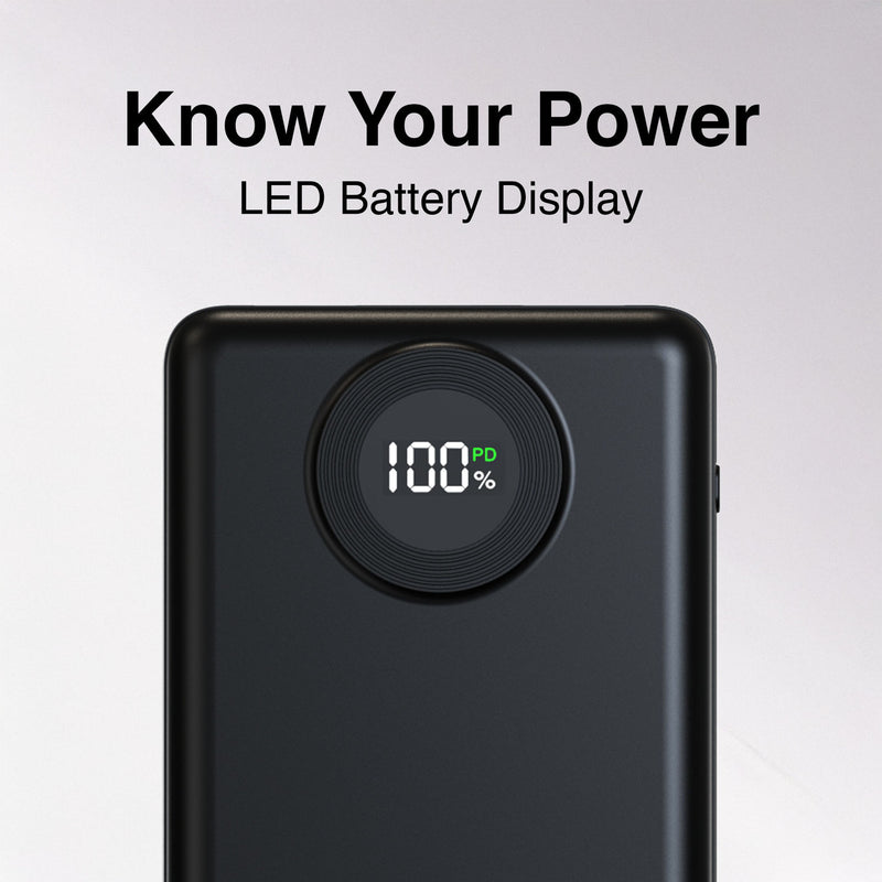 20000mAh Power bank Battery Display Black