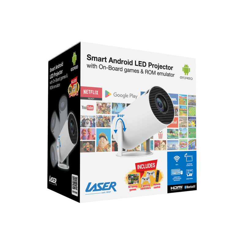 Laser Smart Projector with Built-in Games – White