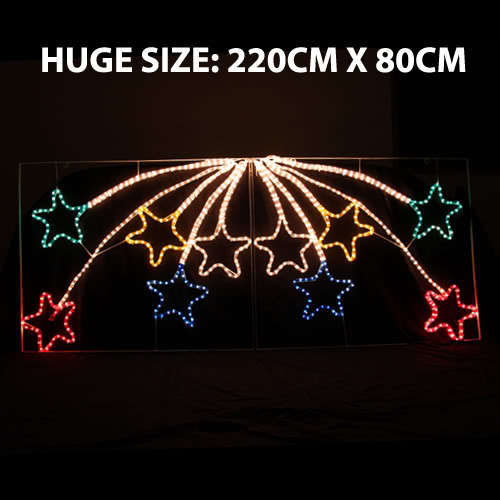 Led Animated 10 Stars Motif Rope Light for Christmas 2.2m