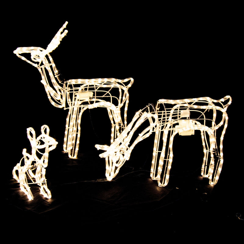 3 Sets Moving Head Reindeer Family Rope Light for Christmas Yard